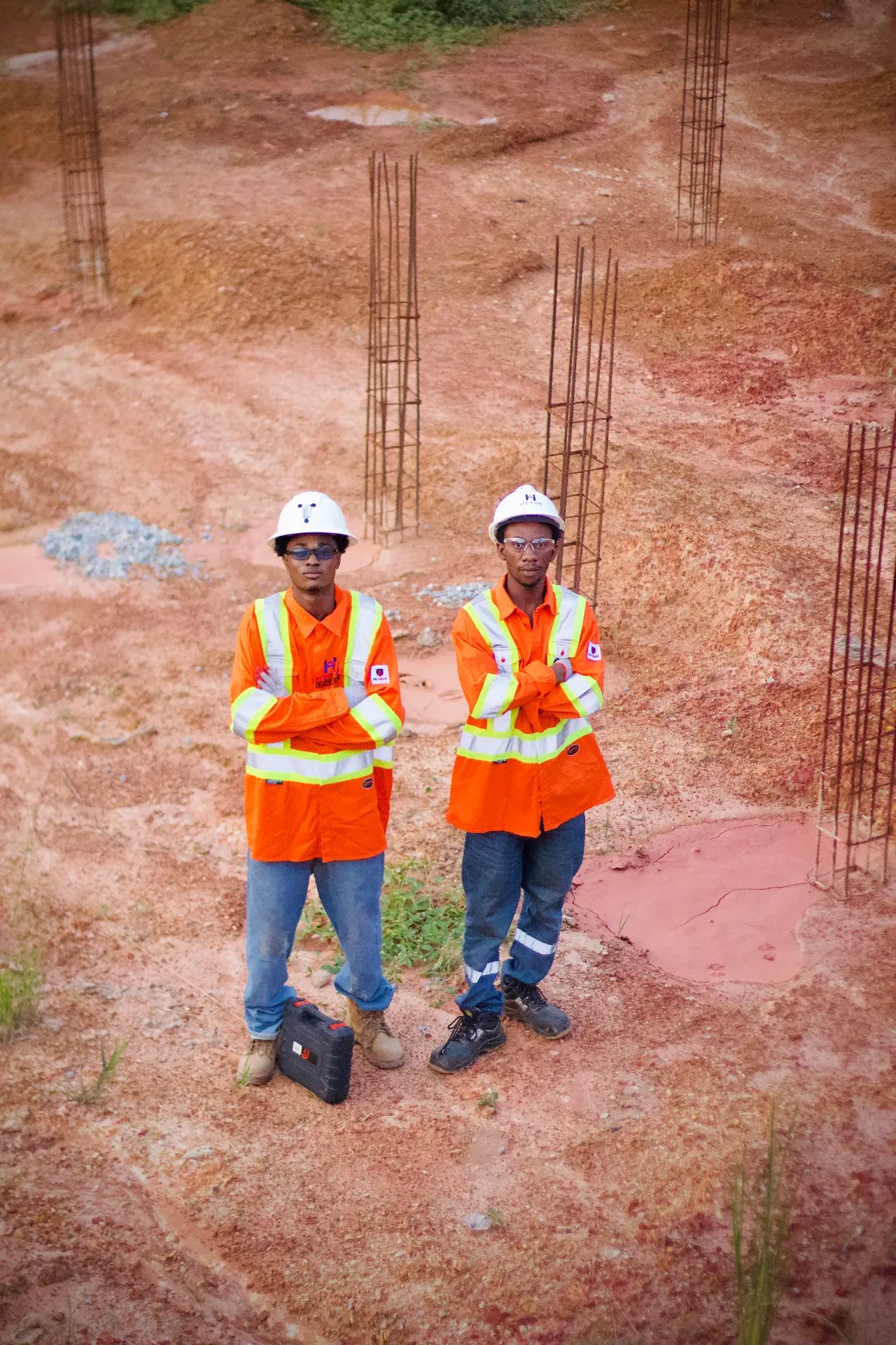 HEL engineers working together on site