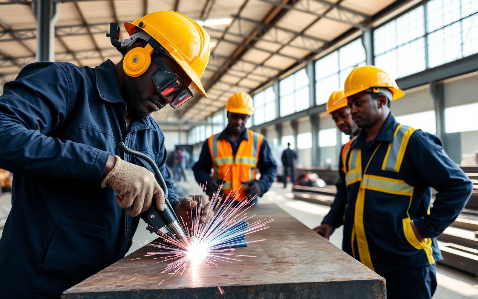 Technicians carrying out mechanical maintenance work